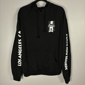 Death‎ Row Records Adult Large Black Graphic Print Pullover Hooded Sweatshirt